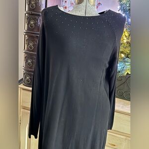 J. Jill Black Embellished Tunic Top